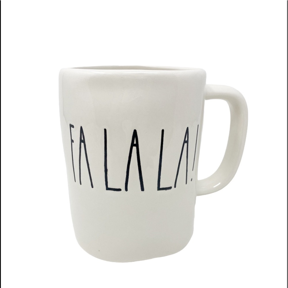 *SOLD* RAE DUNN “FALALA!” White Ceramic Coffee Mug Cup
